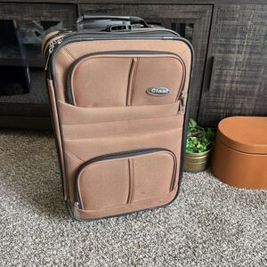 Ciao Luggage Carry On Wheeled Under The Plane Seat Brown Expand Bag Travel